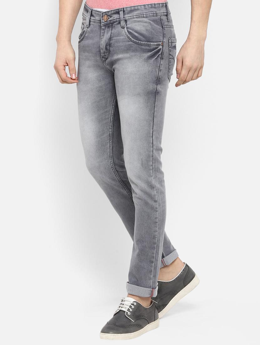 grey cotton washed jeans - 15921005 - Zoom Image - 2