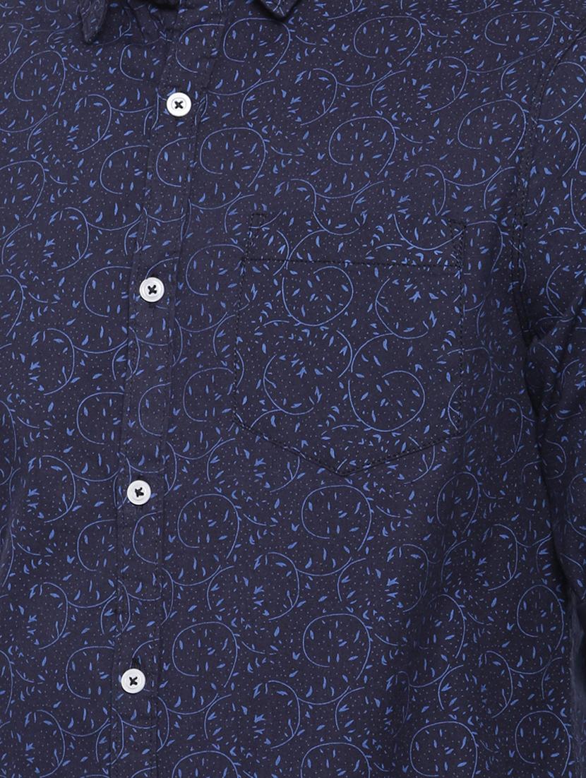navy blue printed casual shirt - 15921499 - Zoom Image - 5