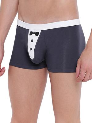 steel grey cotton modal spandex trunks - 15921793 - Standard Image - 2