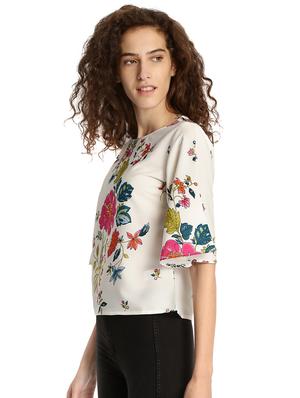 Floral bell sleeved top - 15921959 - Standard Image - 2