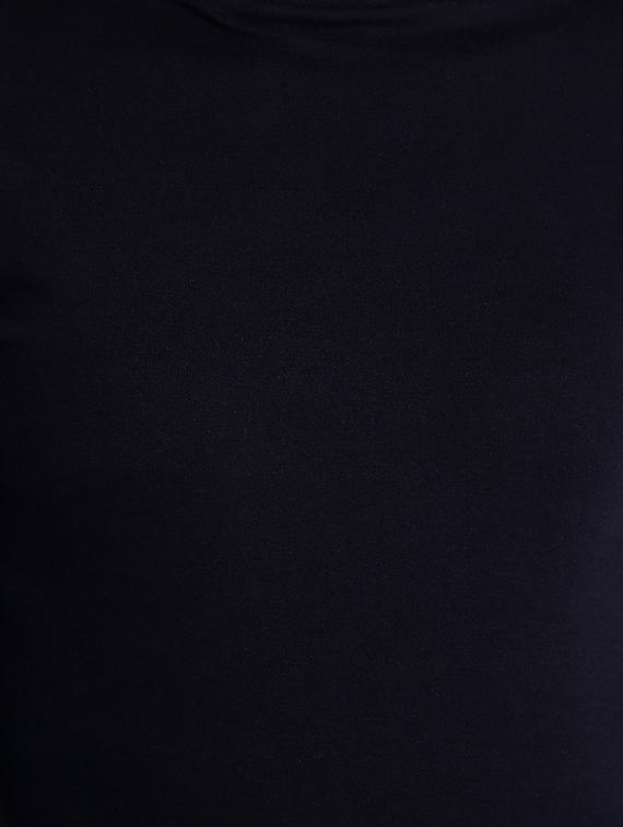 Navy blue solid turtle neck tee - 15921966 - Zoom Image - 5
