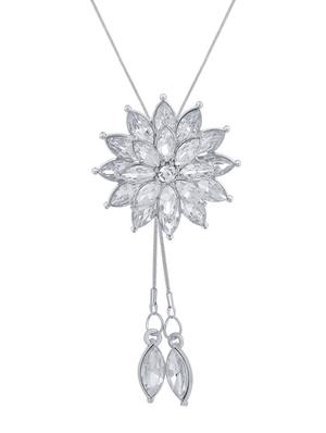 silver metal long necklace - 15921985 - Standard Image - 2