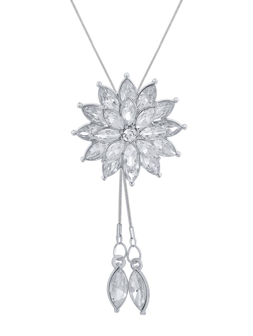 silver metal long necklace - 15921985 - Zoom Image - 2
