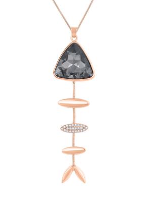 silver metal long necklace - 15922057 - Standard Image - 2