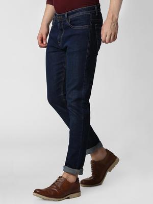 blue cotton blend plain jeans - 15922068 - Standard Image - 2