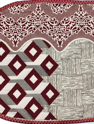 polyester fabric geometric design sofa covers set of 6 seater - black & beige - 15922521 - Standard Image - 2