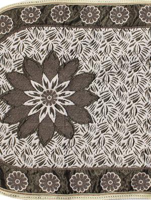 polyester fabric floral design sofa covers set of 6 seater - beige & brown - 15922528 - Standard Image - 2