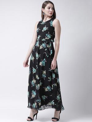 tie up waist floral maxi dress - 15922997 - Standard Image - 2