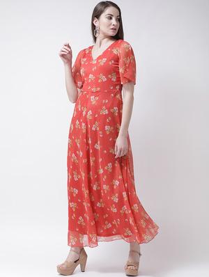 slit sleeved flared maxi dress - 15922999 - Standard Image - 2