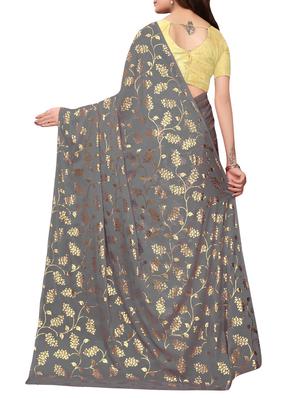 floral printed saree with blouse - 15923439 - Standard Image - 2