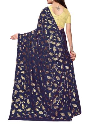 floral printed saree with blouse - 15923440 - Standard Image - 2