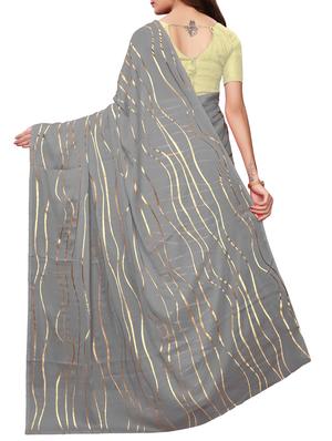 geometric printed saree with blouse - 15923446 - Standard Image - 2