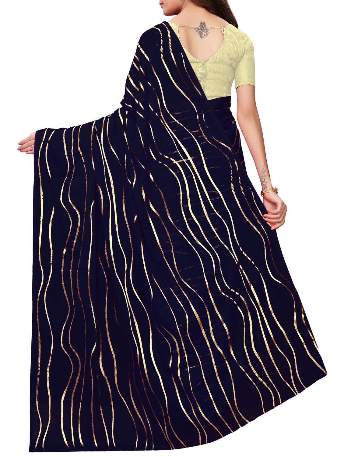 geometric printed saree with blouse - 15923447 - Zoom Image - 2