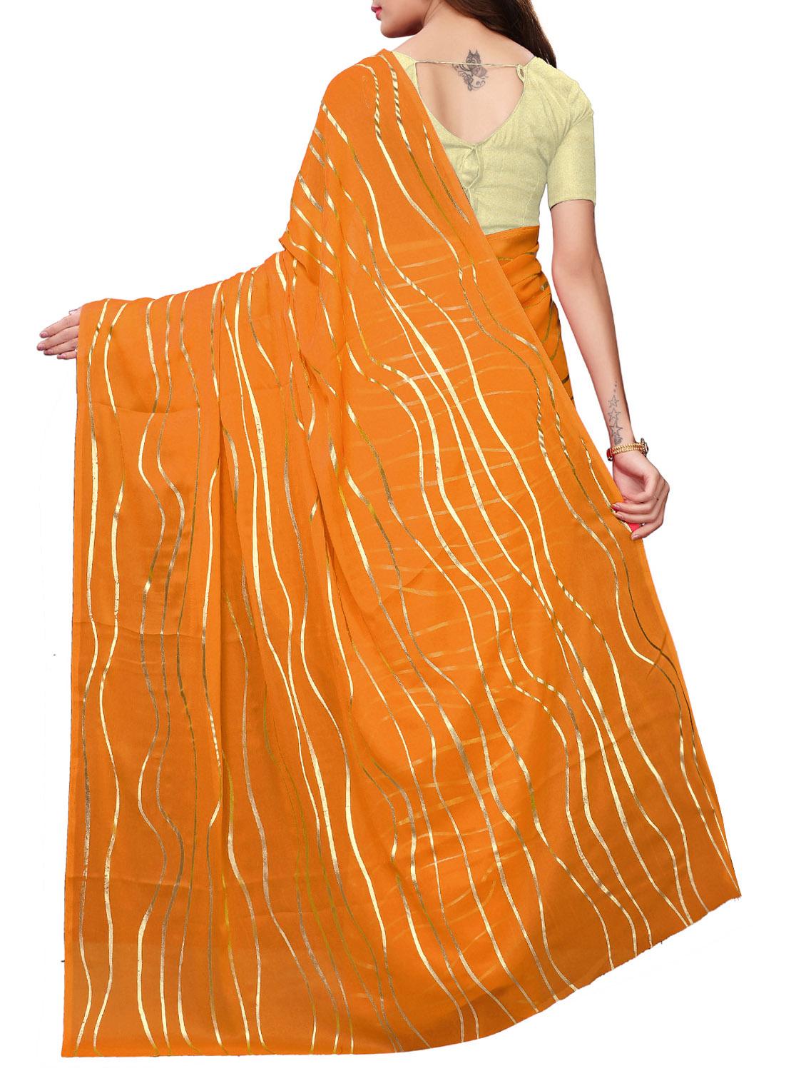 geometric printed saree with blouse - 15923452 - Zoom Image - 2