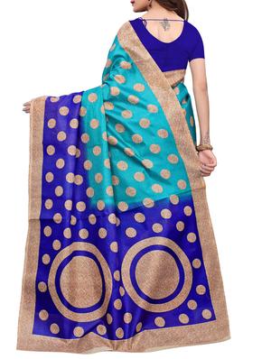 polka dot printed saree with blouse - 15923453 - Standard Image - 2
