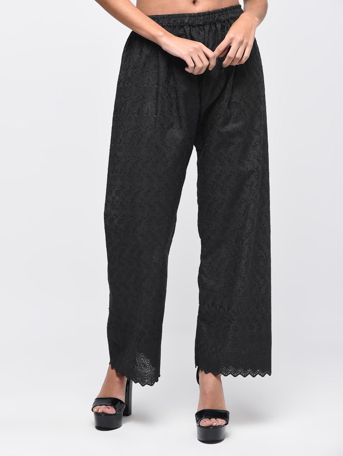 chikenkari embroidered palazzo - 15923479 - Zoom Image - 2