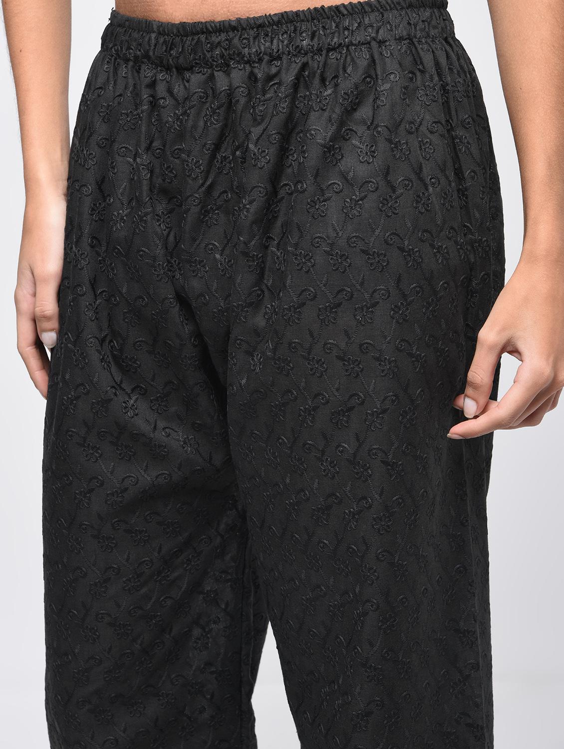 chikenkari embroidered palazzo - 15923479 - Zoom Image - 5
