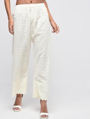 chikenkari embroidered palazzo - 15923481 - Standard Image - 2
