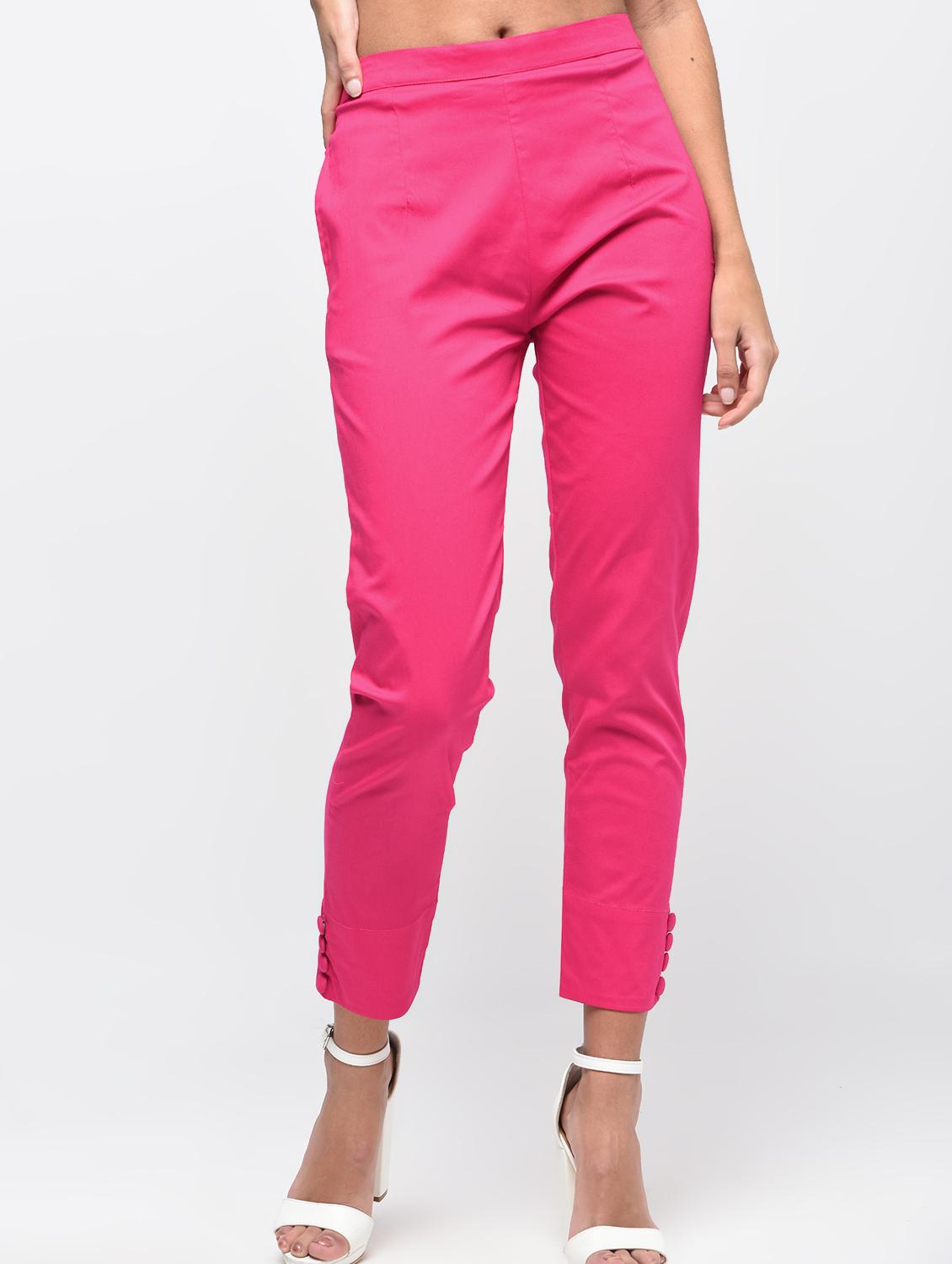 button detail flat front trousers - 15923501 - Zoom Image - 2