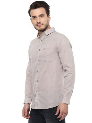 grey cotton casual shirt - 15924758 - Standard Image - 2