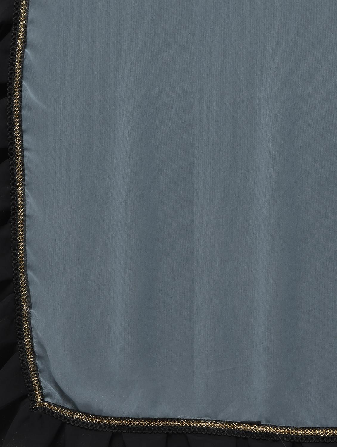 ruffle border grey saree with blouse - 15924778 - Zoom Image - 5