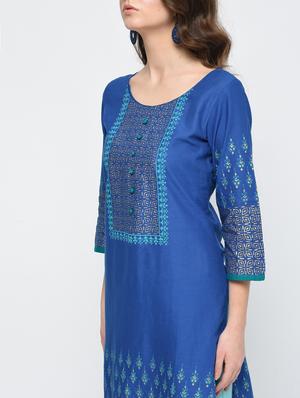 printed straight kurta - 15925461 - Standard Image - 5