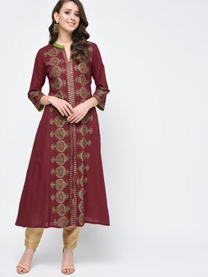 block print a-line kurta - 15925466 - Standard Image - 2