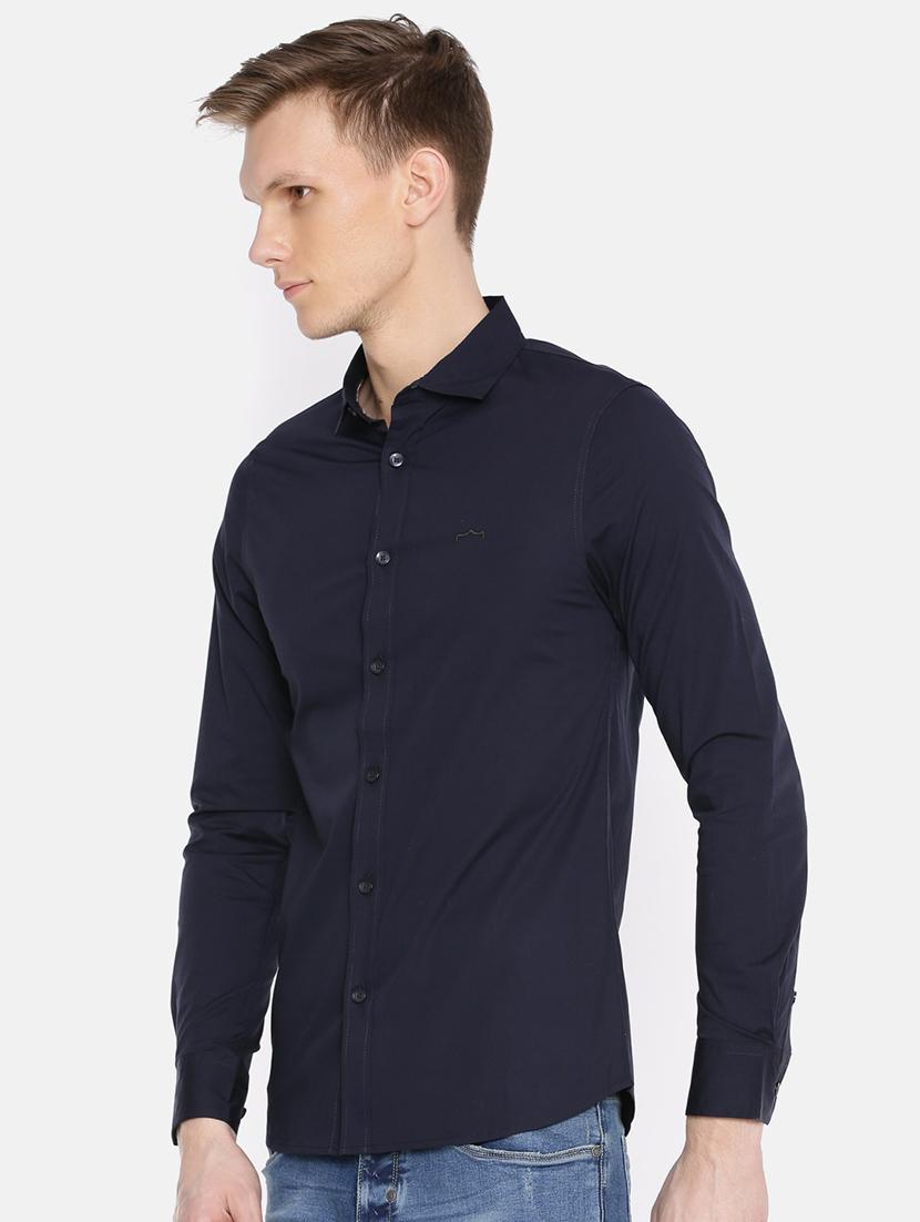 navy blue cotton casual shirt - 15925507 - Zoom Image - 2