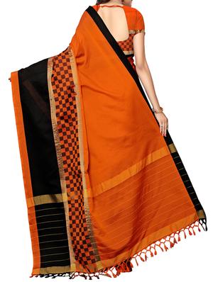 checkered zari motif woven saree with blouse - 15925940 - Standard Image - 2