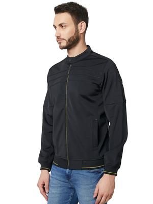 black solid casual jacket - 15926693 - Standard Image - 2