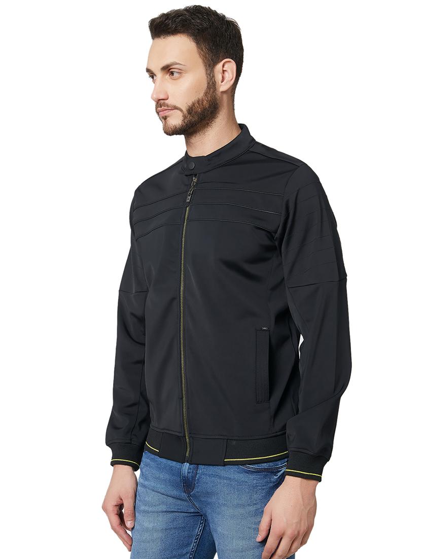 black solid casual jacket - 15926693 - Zoom Image - 2