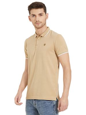 beige cotton polo t-shirt - 15926725 - Standard Image - 2