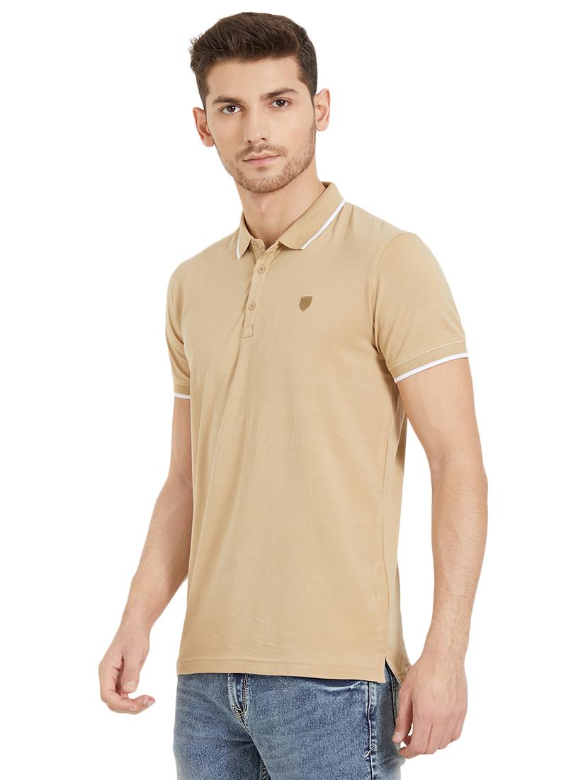 beige cotton polo t-shirt - 15926725 - Zoom Image - 2