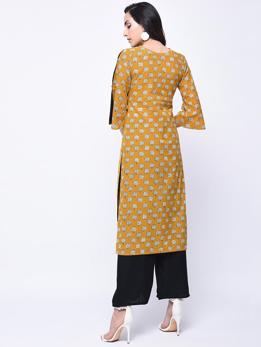 Printed front slit kurta with palazzo set - 15926956 - Zoom Image - 2
