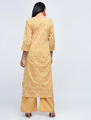 printed kurta with palazzo set - 15926982 - Standard Image - 2