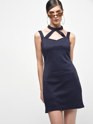 choker neck sheath dress - 15928064 - Standard Image - 2