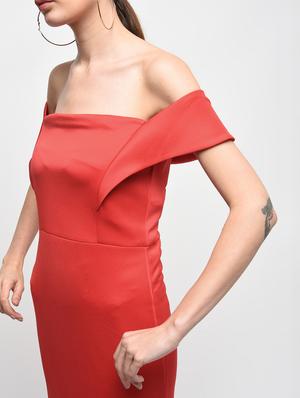 stylized sleeved off shoulder dress - 15928069 - Standard Image - 5
