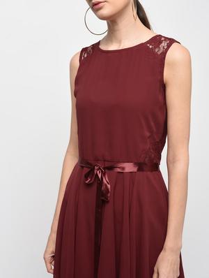 lace panel detail tie belted dress - 15928075 - Standard Image - 5
