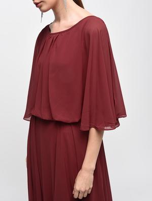 cape sleeved blouson maxi dress - 15928077 - Standard Image - 5
