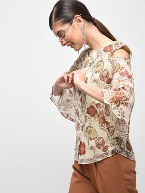 floral cold shoulder top - 15928085 - Standard Image - 2