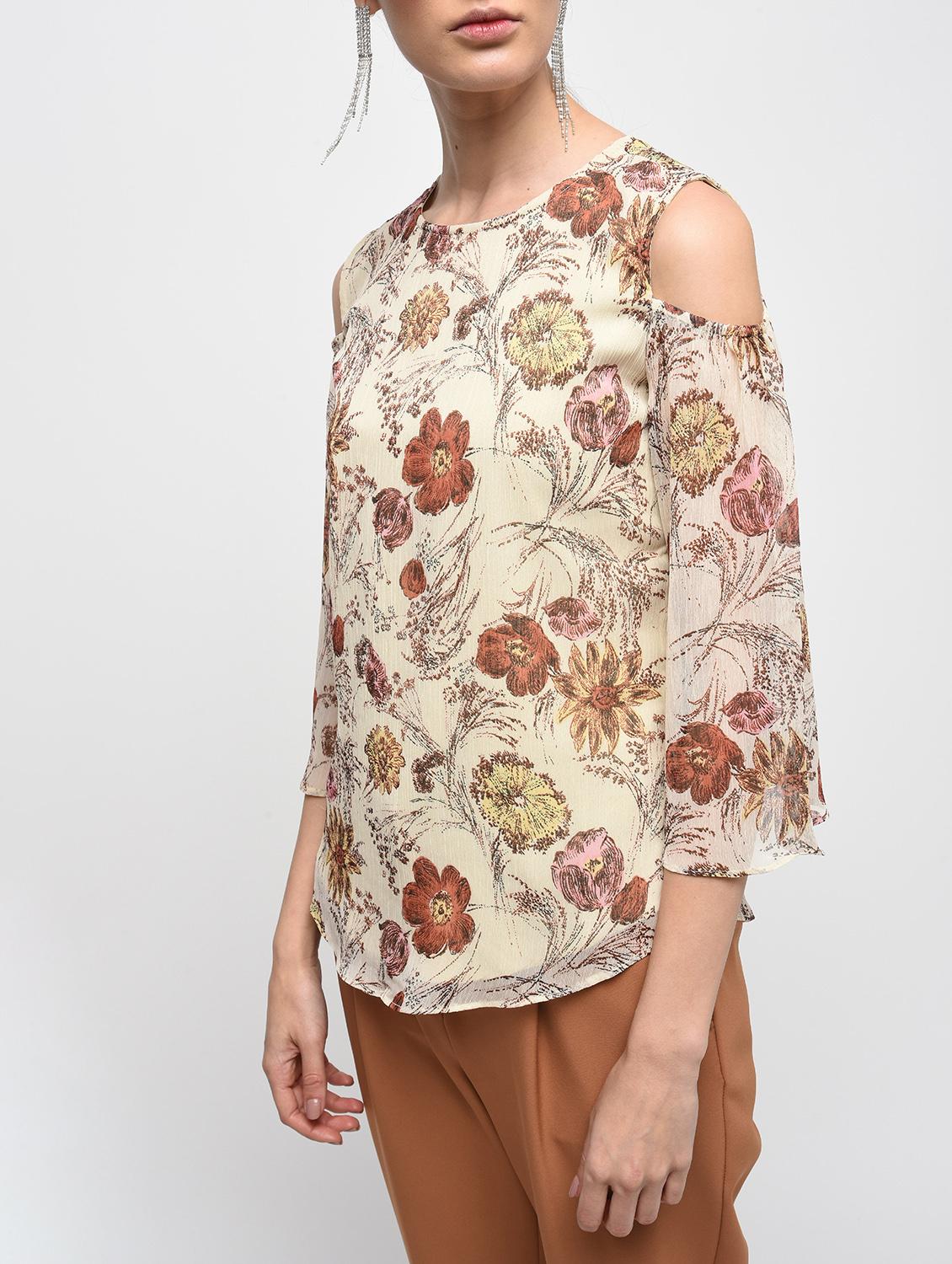 floral cold shoulder top - 15928085 - Zoom Image - 5