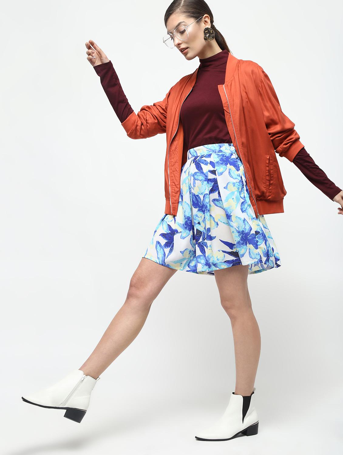 floral box pleat skirt - 15928113 - Zoom Image - 2