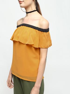 ruffled off shoulder top - 15928120 - Standard Image - 5