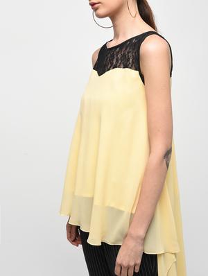 contrast yoke panel asymmetric tunic - 15928124 - Standard Image - 5