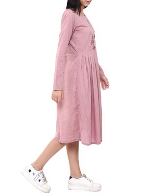 pleated embroidered a-line dress - 15929886 - Standard Image - 2