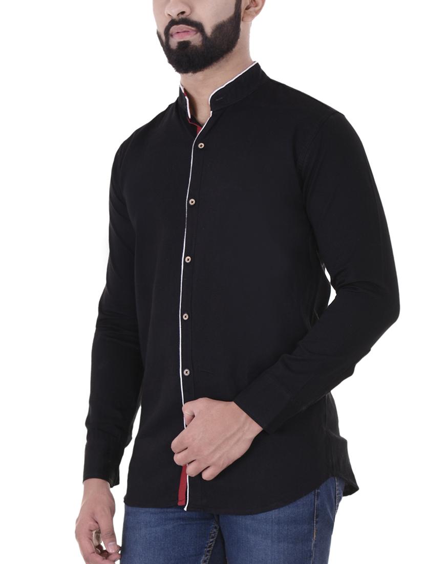 black cotton casual shirt - 15930849 - Zoom Image - 2