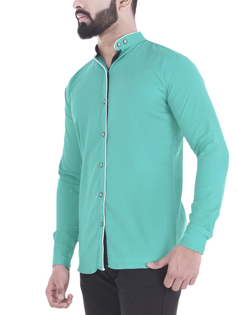 green cotton casual shirt - 15930850 - Zoom Image - 2
