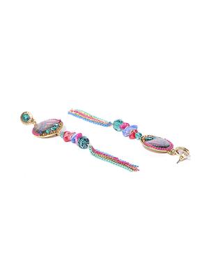 pink brass drop earring - 15931995 - Standard Image - 2