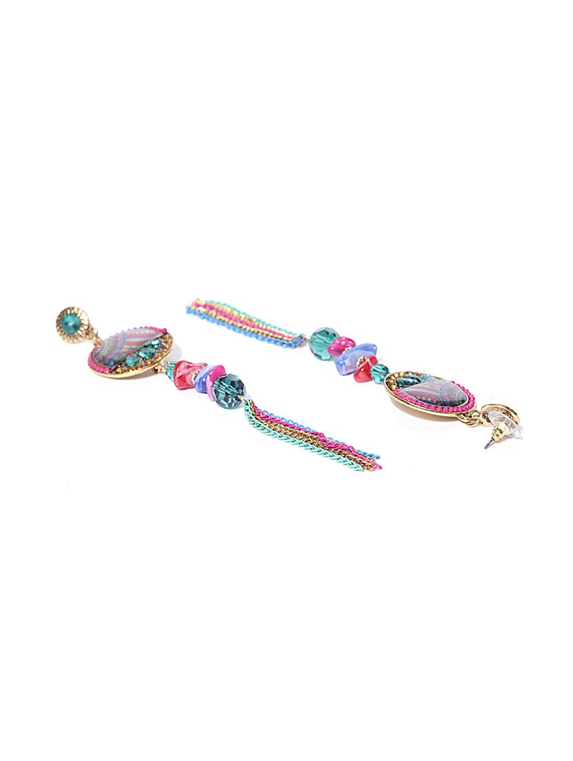 pink brass drop earring - 15931995 - Zoom Image - 2