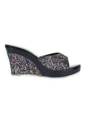 black slip on wedges - 15932367 - Standard Image - 2